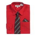 thumbnail image 4 of Gioberti Boy's Long Sleeve Dress Shirt + Plaid Tie, Bow Tie and Hanky, 4 of 5