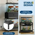 thumbnail image 3 of Aquarium Stand Table with Power Outlet, Metal Frame Fish Tank Stand with Storage Drawers, Double Turtle Reptile Terrariums Tank Stand, Black, 3 of 7