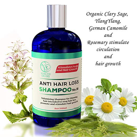YoungYou Organix Hair Restoration Shampoo. Organic Anti Hair Loss Shampoo  for Dry Damaged Color Treated hair 