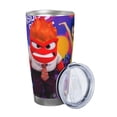 thumbnail image 2 of Lsque inside out 2 Pattern 20oz Car Cup with Lid and Straw, Insulated Coffee Cup with Straw Topper, Spill Proof Travel Coffee Mug, Stainless Steel Tumble, 2 of 8