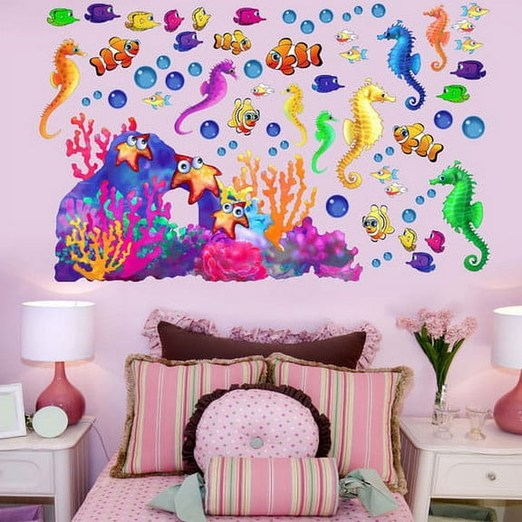 Wallhogs Seahorse and Clowns Multi-Pak Wall Decal