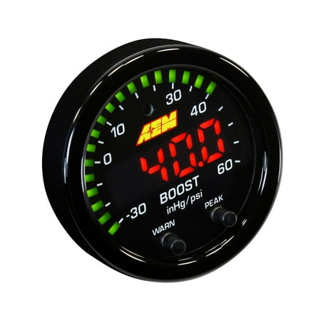 Aem Boost - AEM 30-0308 X-SERIES HIGH 52MM LED BOOST PRESSURE GAUGE -30~60PSI / 4BAR BLACK