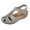Gray, variant on Closed Toe Sandals for Women Casual Summer 2023 Hollow Out Vintage Wedge Leather Sandal Gladiator Outdoor Orthopedic Shoes