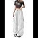 thumbnail image 1 of Pantalones Cargo para Mujer, Pantalones Casuales de Senderismo, Pantalones Holgados Y2K de Cintura Alta con Múltiples Bolsillos M, 1 of 7