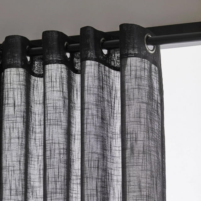 Bouclair Rideau Transparent Darja Noir 52x96 Po (132x244 cm)