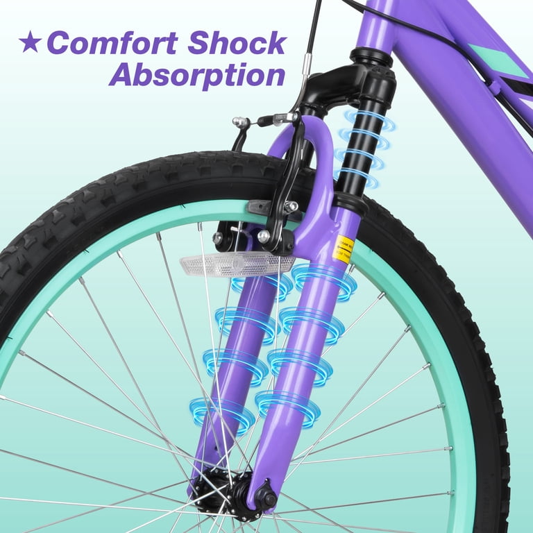 Hykolity 24" Kids Mountain Bike, 7-Speed, Purple photo 8
