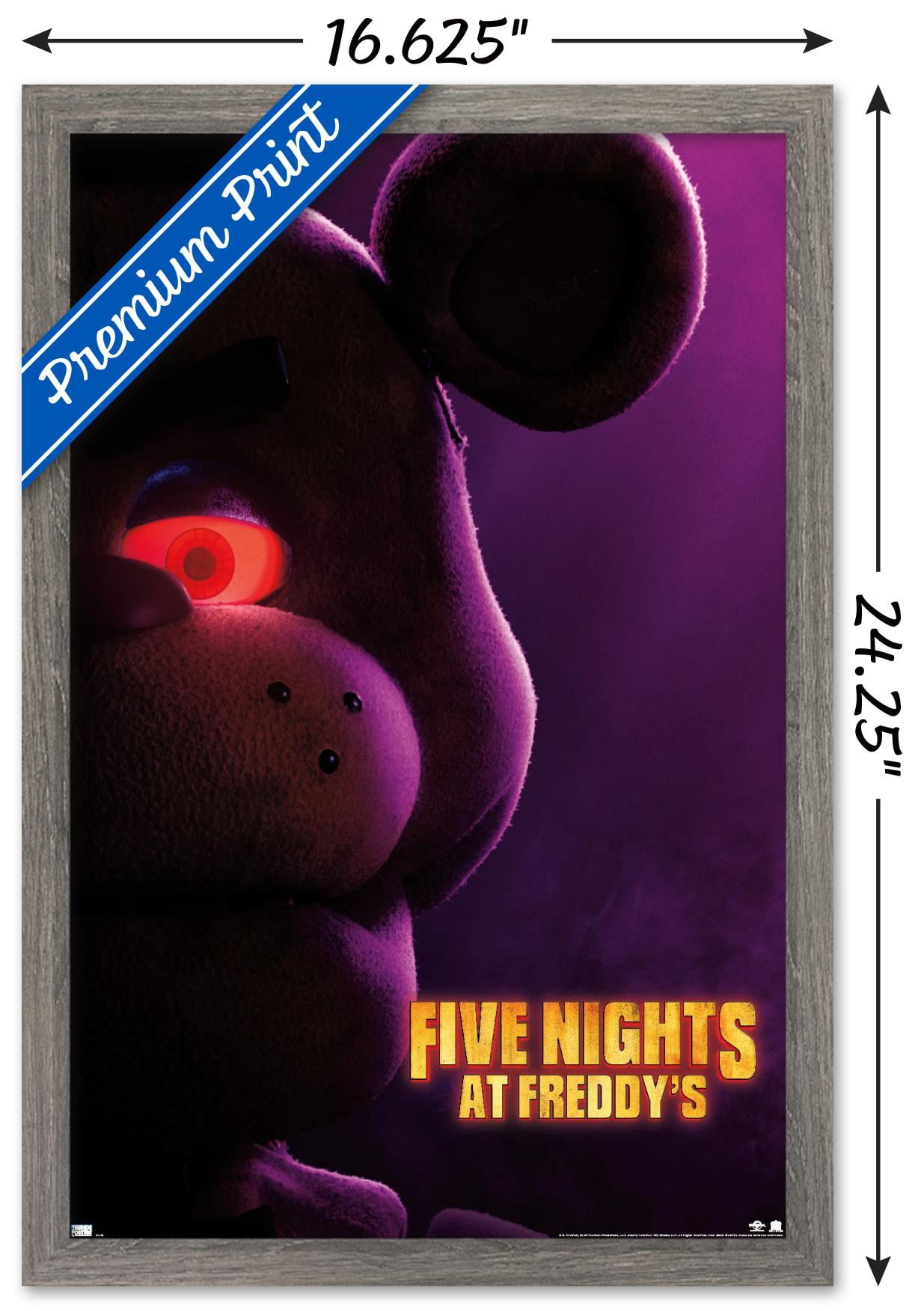 Five Nights at Freddy's Movie - Freddy One Sheet Wall Poster, 14.725" x 22.375" Framed
