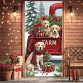 thumbnail image 5 of Farm Christmas Banner Golden Retriever Puppies Holiday Truck Decoration Festive Gift Display for Winter Celebration Home Party Decor, 5 of 9