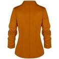 thumbnail image 4 of ZHOUCHANKIDS Women 3/4 Sleeve Blazer Open Front Cardigan Jacket Work Office Blazer Yellow XL, 4 of 4