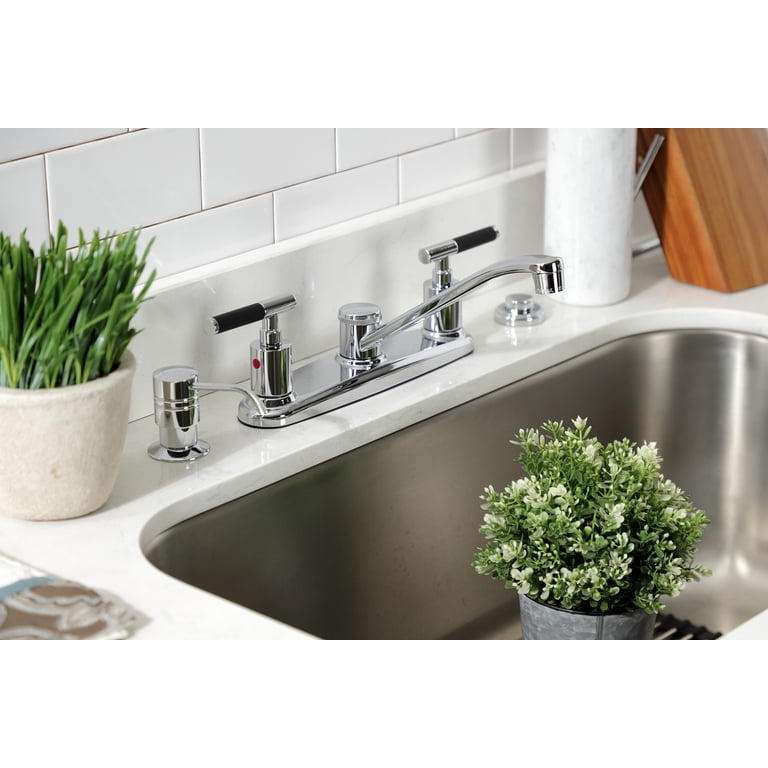 Kingston Brass Columbia 8" Centerset Kitchen Faucet – Polished Chrome, Single Handle