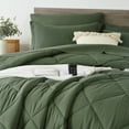 thumbnail image 3 of Davulos Twin Comforter Set Dark Green Bed in a Bag Twin Size 5 Pieces, Luxury Soft Bed Set for All Seasons, Bedding Set with Down Alternative Comforter, Sheets, Pillowcases & Shams, 3 of 7