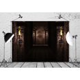 7x5ft Fabric Gothic Castle Backdrop Ancient Black Brick Stone Wall