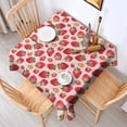 thumbnail image 2 of Red Strawberry Plants Fruit Pink Pattern Square Tablecloth,Waterproof Square Table Cover,Wipeable Spillproof Washable Table Cover for Home Kitchen Party Decor 42"X42"(107x107cm), 2 of 6