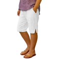 thumbnail image 2 of UACY Boys Linen Knee-Length Shorts, Classic Summer Casual Beach Pants with Elastic Waist, Lightweight Sports Slim-Fit (White, 12-13 Years), 2 of 4