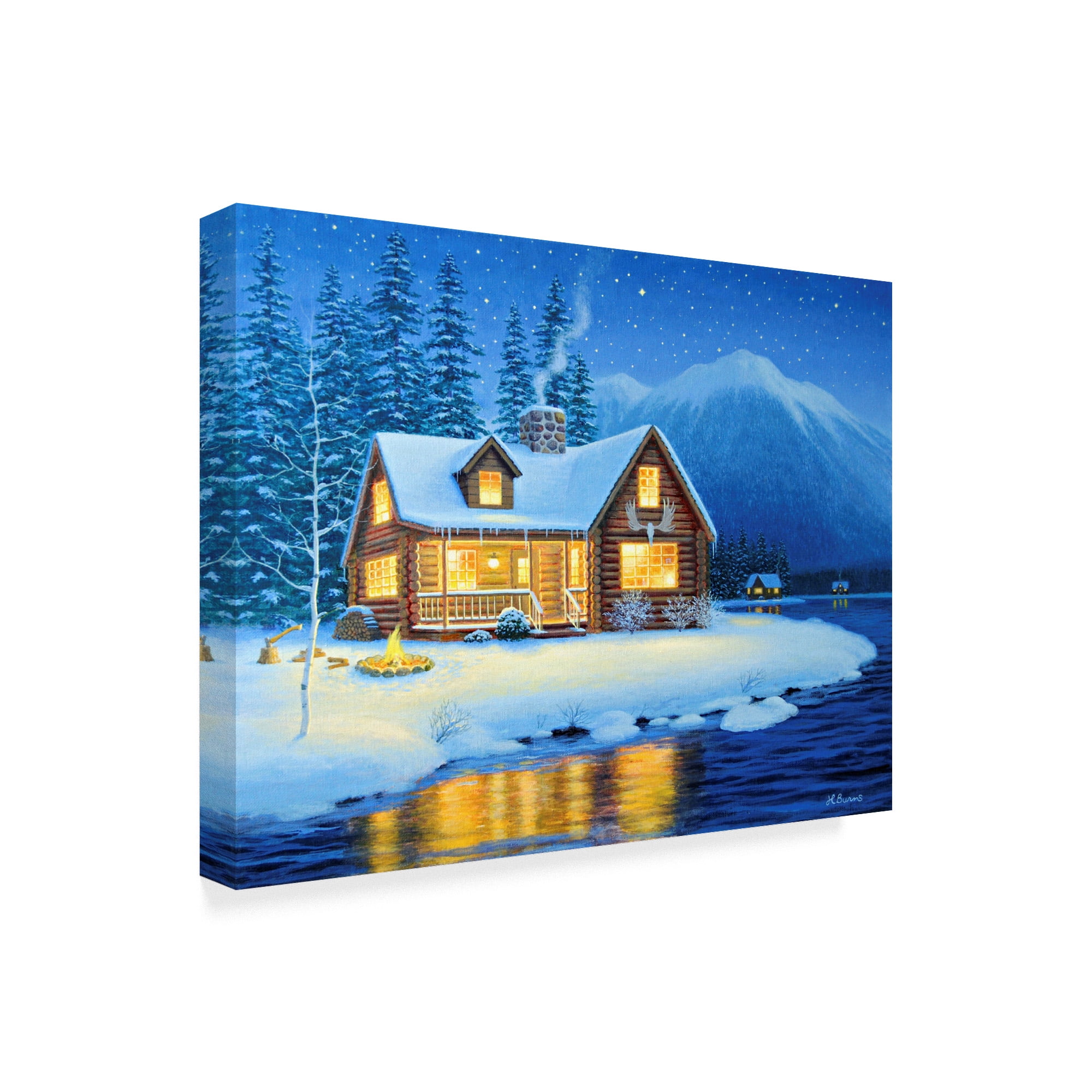 Trademark Fine Art 'Starlight Cabin' Canvas Art by Heather Burns