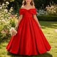 thumbnail image 7 of ATOGUTA Teen Girl Birthday Dresses Strapless Satin Homecoming School Dance Wedding Birthday Party Graduation Pageant Bridesmaid Red, Size 5T-14, 7 of 7