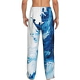 thumbnail image 7 of Salouo Blue White Fluid Art Print Pajama Pants for Men, Lounge Pants Elastic Waistband Casual Men's sleepwear Loungewear Sleep Pajama Pant -Medium, 7 of 7