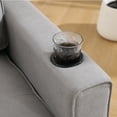 thumbnail image 5 of Tabaray Futon Sofa Bed,  3 in 1 Foldable Convertible Loveseat Floor Bed w Pull Out Sleeper Couch Bed,Folding Mattress Love Seat Daybed w Cup Holders for Living Room, Gaming Room, Camping, Light Gray, 5 of 9