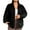 Black Plus Size Shirts, variant on Plus Size Fleece Cardigans for Women Full Zip Black Jacket Long Sleeve Soft Cozy Fuzzy Winter Coats ,XL-5XL