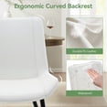 thumbnail image 5 of Dining Chairs Set of 2, PU Leather Armless Kitchen Chairs with Backrest, Thick Cushions, Sturdy Metal Legs, Modern Upholstered Dining Room Chairs (White), 5 of 14