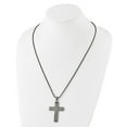 thumbnail image 3 of Diamond2Deal Stainless Steel Antiqued and Textured Cross Pendant on a Rope Chain Necklace for Men 24", 3 of 4