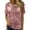 Pink, variant on Otntypg Sequin Tops for Women Casual Velvet Patchwork Summer Puff Short Sleeve Crew Neck Solid Color Tunic Blouse Loose Oversized Comfy Pullover T-Shirts Blue L