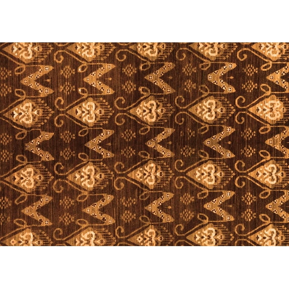 Ahgly Company Indoor Rectangle Abstract Orange Modern Area Rugs, 2' x 4'