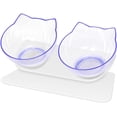 thumbnail image 1 of Juego de cuencos elevados para comida para gatos, cuencos para gatos elevados inclinados a 15°, plato antivómitos para gatos, cuencos para mascotas con soporte para gatos de interior y cuenco doble pequeño Sailing  Electrónica, 1 of 5