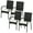 Black, Cream White, variant on Topcobe Stackable 4 PE Rattan Outdoor Dining Chairs with Cushions, Patio Wicker Dining Chairs with Armrests & Backrest, Indoor Modern Furniture for Dining Room, Cream White