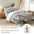 thumbnail image 7 of Christmas Dwarf Bedding Duvet Cover Set King Size 4 Pieces Winter Christmas Tree Snowflakes Gray Bedding Set with Zipper Closure, 1 Comforter Cover 92x106 Inches 1 Flat Sheet & 2 Pillow Cases, 7 of 7