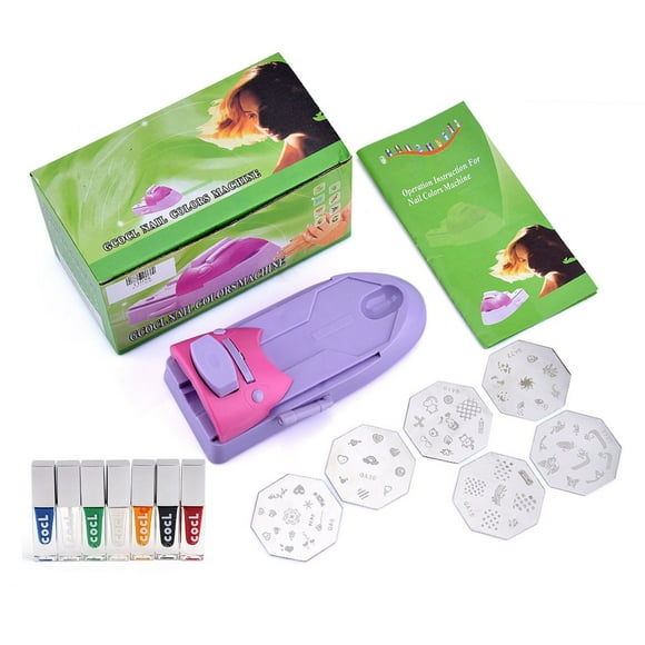 Impresora De Uñas Portátil DIY, Máquina Para Colorear Rápidamente Con 6 Plantillas De Patrones, Impresión De Arte De Uñas Que Ahorra Tiempo, Mini Y Compacta Para Uso
