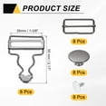 thumbnail image 2 of Uxcell 8 Set Metal Overalls Buckles, 1-3/8" Overall Suspender Clips, Adjustable Buckle Replacement with Sliders and Buttons for Bib Trousers Jeans Suspender, Dim Gray, 2 of 6