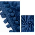 thumbnail image 4 of Fleece Throw Blanket with Pom Pom Fringe Tassels Solid Color Warm Plush Flannel Blankets for Couch Bed Sofa Chair Decor, 4 of 9