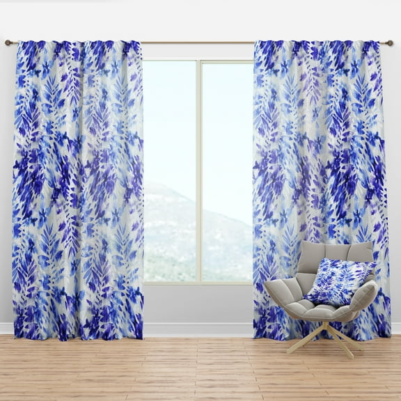 Designart 'Tropical Blue Mood IV' Tropical Curtain Panel