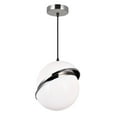 thumbnail image 3 of CWL Lighting Gemini 1-Light Metal Mini Pendant in Polished Nickel, 3 of 5