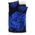 thumbnail image 4 of Juego de Cama Polinesio - Tuvalu Juego de Funda Nórdica Padre e Hijo Azul, 4 of 6
