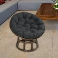 thumbnail image 3 of Cojín de repuesto para asiento de exterior Baoblaze cojines para silla de poliéster sólido 24x24 pulgadas para silla columpio negro, 3 of 6
