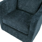 Comfort Pointe Sheldon Navy Blue Fabric Swivel Barrel Accent Chair
