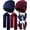 Navy Blue, Wine Red, variant on 6 Pcs Winter Knit Beanie Hat Scarf Touchscreen Gloves Set Warm Skull Cap Gifts for Men Women(Black, Gray)