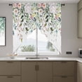 thumbnail image 4 of Floral Eucalyptus Leaf Swag Valances for Windows 2 Pack Vintage Pink Wild Flower Green Leaves Plant Swag Kitchen Curtains 63 Inches Long Rod Pocket Short Window Treatment for Kitchen Bathroom 36"x63", 4 of 9