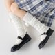 thumbnail image 3 of Calentadores de piernas de punto, calcetines largos para botas, mangas de pierna de moda, calcetines térmicos para piernas, medias sueltas, calcetines hasta la rodilla sin pies con pompones, 3 of 3