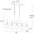 thumbnail image 4 of LNC Modern 5-Light Linear Chandelier with Clear Globe Glass Shades, Black and Brass Finish, 4 of 13