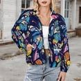 thumbnail image 3 of Jackets for Women Winter Coat Jackets Flannel Stand Collar Jacket(Colorful Butterfly Seamless Pattern,Size:S-4XL), 3 of 7