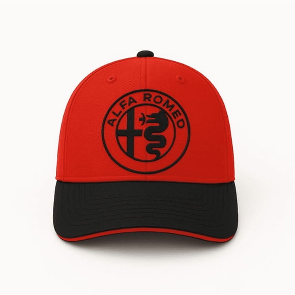Gorra Alfa Romeo de Tela Stretch con Bordado 3D y Visera Curva
