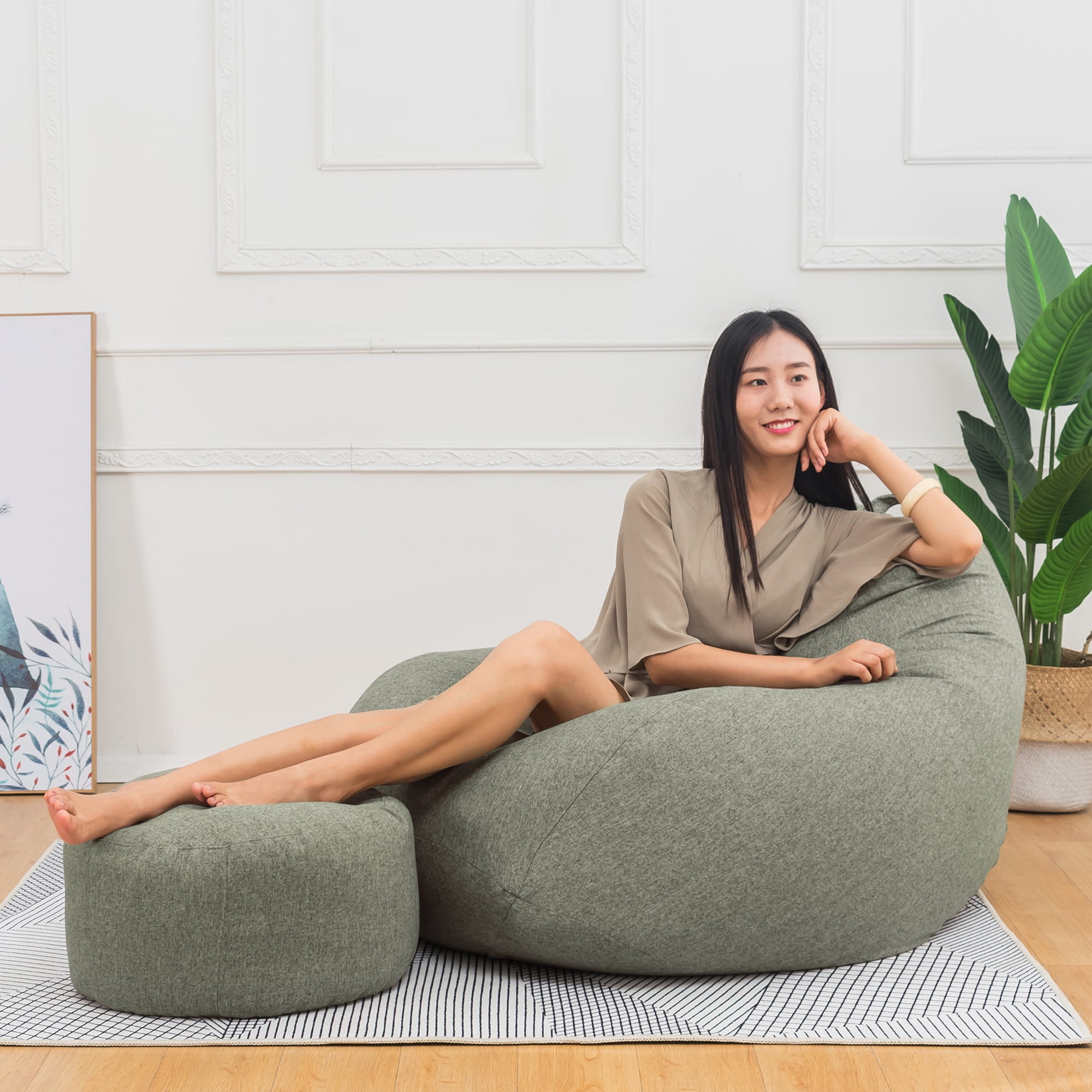 Bean Bag Chair Cover (No Filler) for Kids and Adults Extra Large Beanbag Stuffed Animal Storage Soft As Gaming Chair or Study Spot