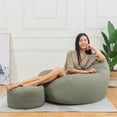 thumbnail image 5 of Bean Bag Chair Cover Durable Comfortable Chair Bean Bag Sofas For Living Room Family Room Dorm Bedroom Colorful Four Size (No Filler,Cover only), 5 of 8
