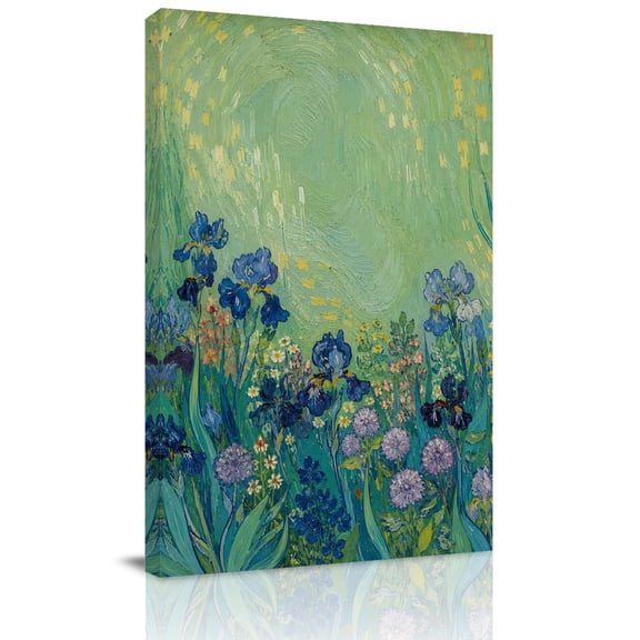 Canvas Wall Art, Cottagecore Botanical Framed Canvas Prints for Bedroom Dining Room, Vintage Green Blue Floral Large Gallery Wrapped Wall Decor for Home Office, Gifts, 20"x24" Ship Next Day