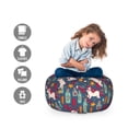 thumbnail image 2 of Unicorn Storage Toy Bag Chair, Happiness Stars Hearts Rainbows Doodle Style Magic Cartoon Image, Stuffed Animal Organizer Washable Bag, Large Size, Multicolor, by Ambesonne, 2 of 3