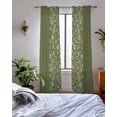 thumbnail image 3 of Japanese Sheer Curtains 84 Inch Length 2 Panels Set for Living Room/Bedroom, Green Rustic Retro Pastoral Floral Leaves Kitchen Curtains Grommet Semi-Sheer Curtains Drapes Window Treatments 52"x84"x2, 3 of 7