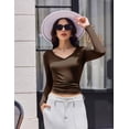 thumbnail image 4 of Ekouaer Womens 3 Pack Long Sleeve Shirts V Neck Ribbed Slim Fit Basic Tops Thermal Undershirts Casual Tee, 4 of 6